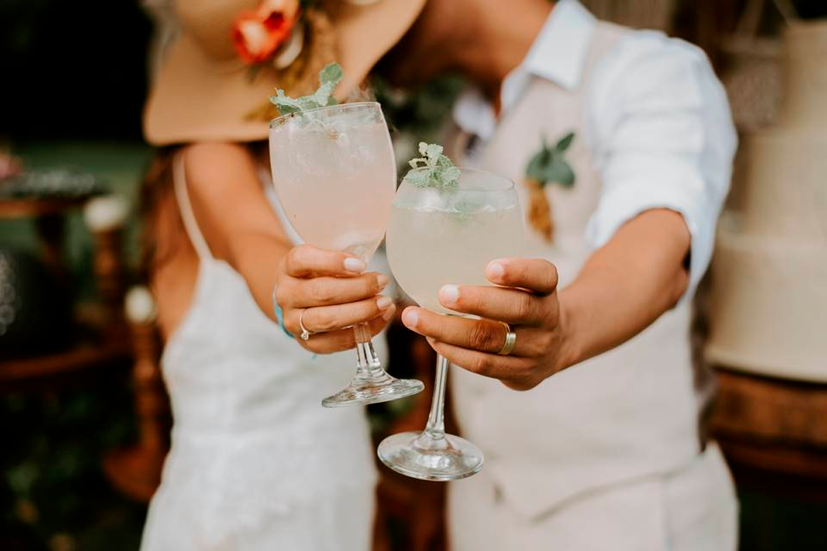 Drinks para os noivos na lua de mel