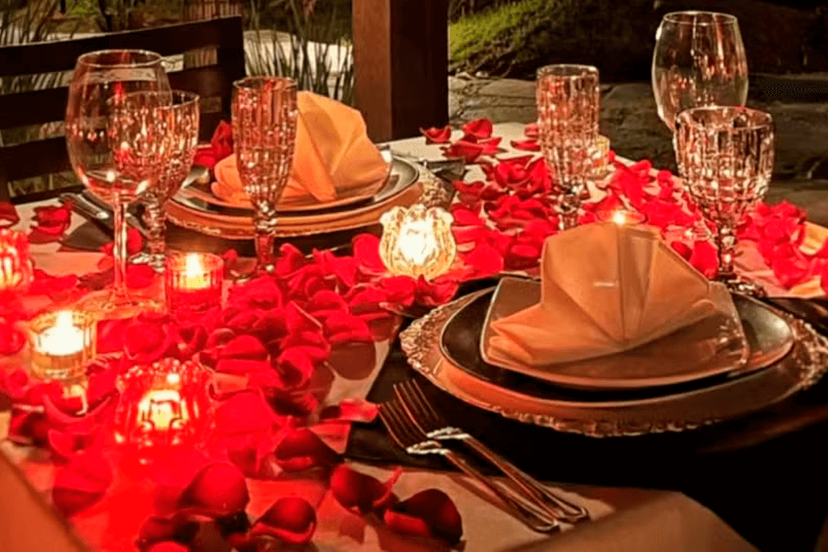 Jantar romântico na lua de mel